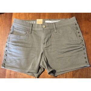 DKNY Jeans City Boyfriend Women's Jean Green Denim Shorts Size 2 Embellishments